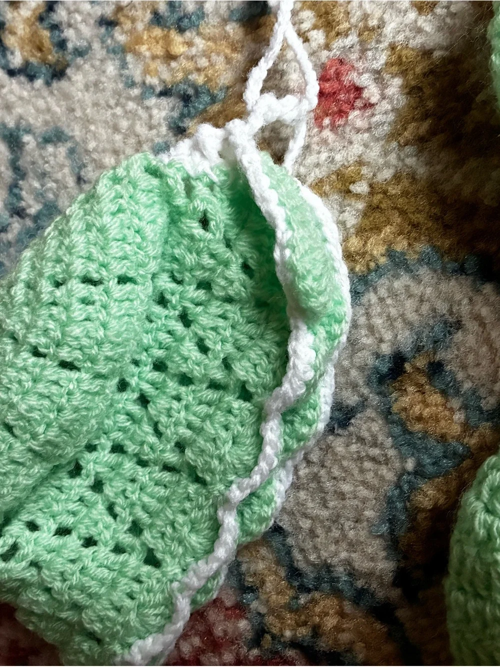 Hand-Crocheted Mint Green Baby Sweater, Bonnet & Booties Set (3-6 months)